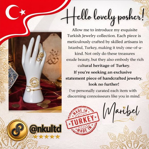 Boho Luxe Handmade Turkish Gold-Plated Wide Ring With Pink Cat’s Eye Hematite - Picture 4 of 12